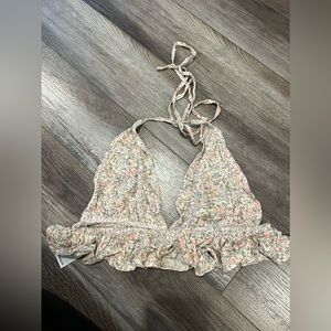 Floral halter crop top